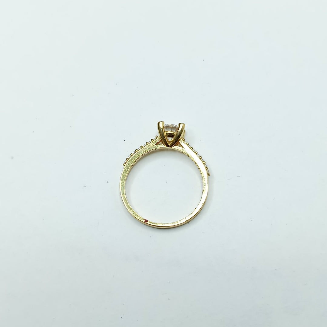 10431ANC20660B206 FRD3 SOLITARIO CON CIRCONIA EN BASE V CON 4 UÑAS GRUESAS O/A ORO 14K 2.2GRS (NUEVO)