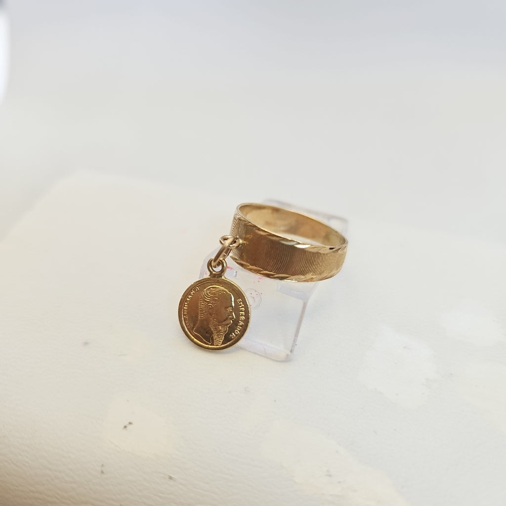 K1 2,70 GRMS 10 K ESPECIFICACIONES COMPLEMENTARIAS ANILLO CON MONEDA DE IMITACIO (SEMINUEVO)