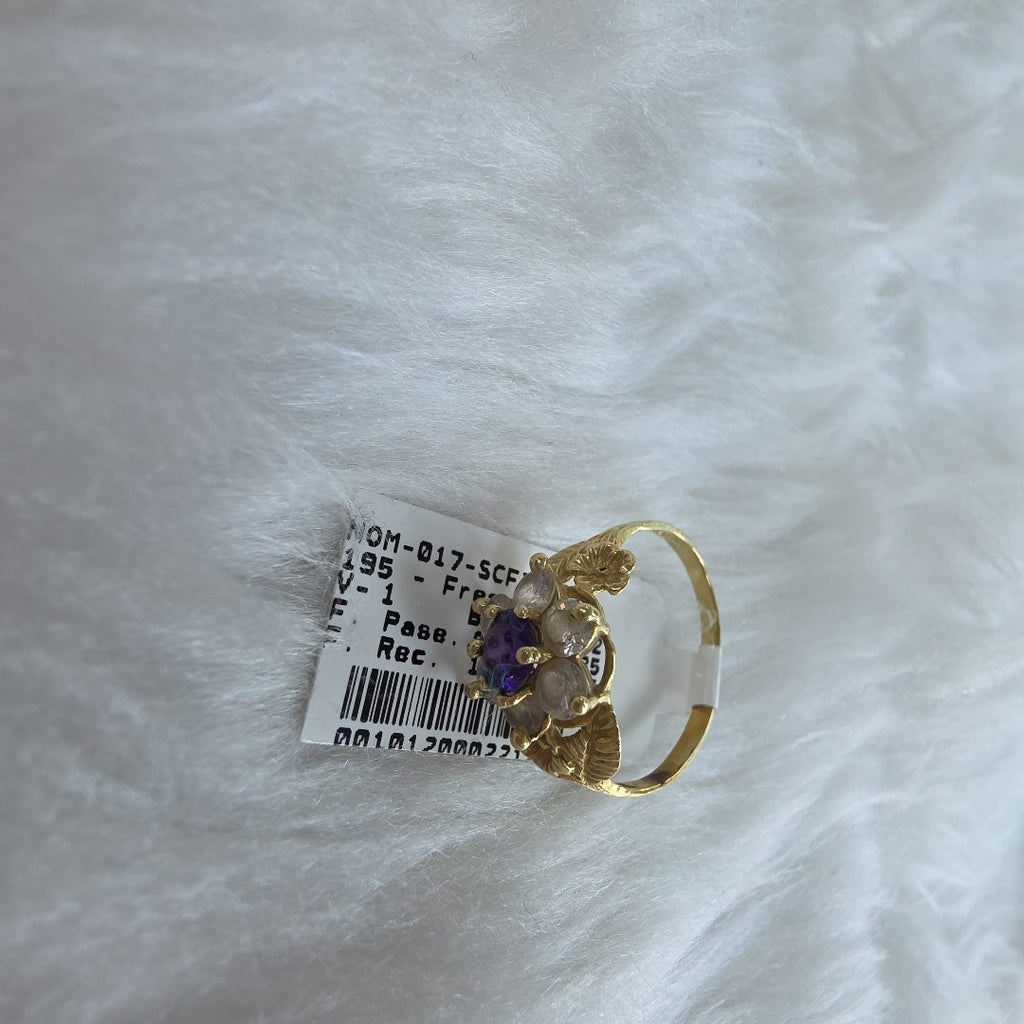 K1 2,30 GRMS 14 K ESPECIFICACIONES COMPLEMENTARIAS ANILLITO MOTIVO FLOR CON CIRC (SEMINUEVO)