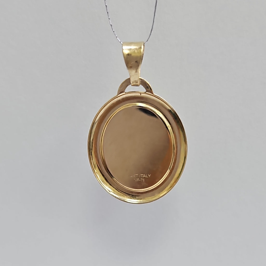 10010REL25100B251 FRD3 MEDALLA OVALADA CON BISEL DE PRIMERA COMUNION NIÑA O/A ORO 14K 0.9GRS (NUEVO)