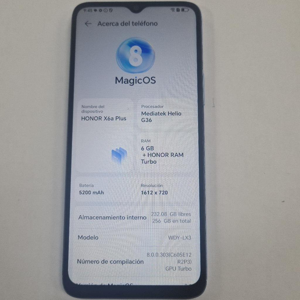 CELULAR HONOR X6A WDY-LX3 (2023) 256 GB 6 GB RAM (SEMINUEVO)