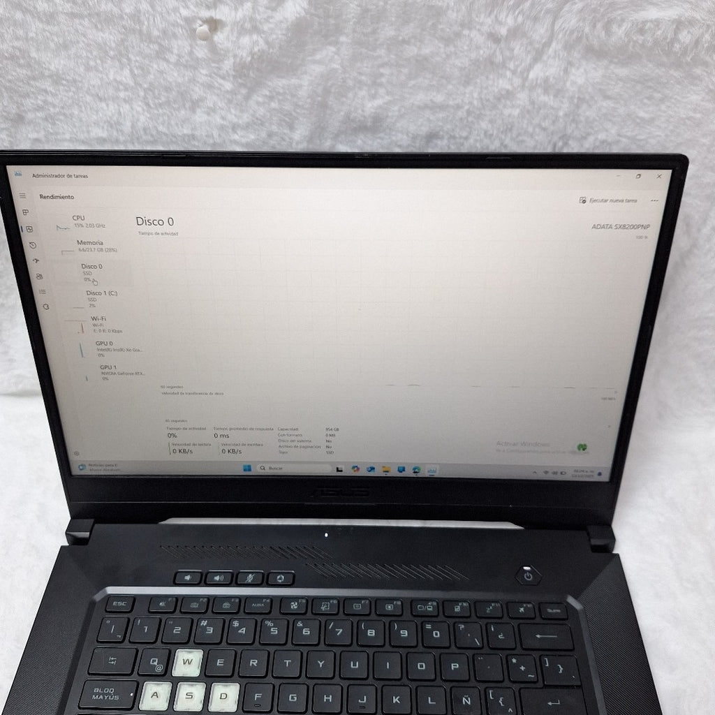 LAPTOP ASUS TUF DASH F15 FX516PC-HN001W (2022) 512 GB SSD 8 GB RAM (SEMINUEVO)