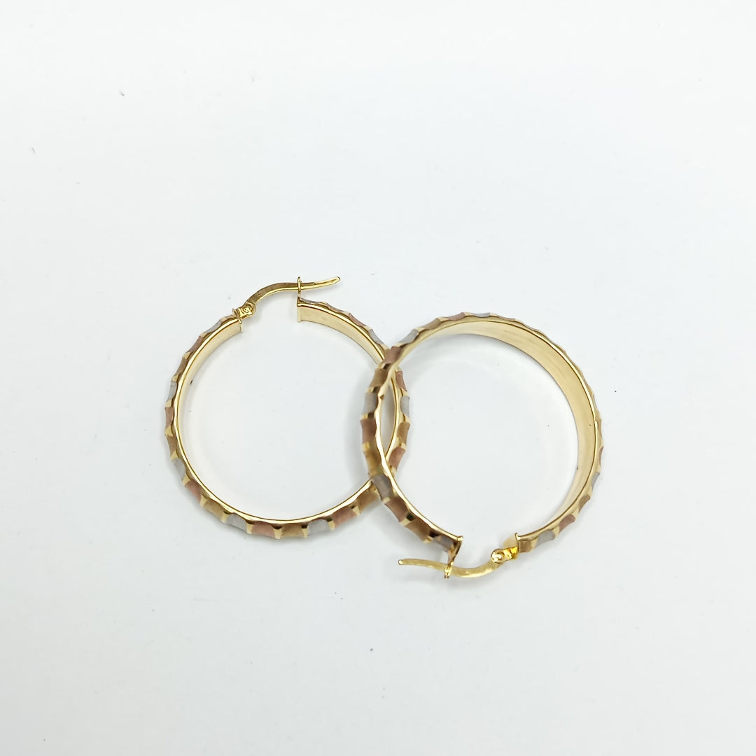 ARRACADAS PAR ORO, RODIADO 14 K 4.8 GRMS (SEMINUEVO)