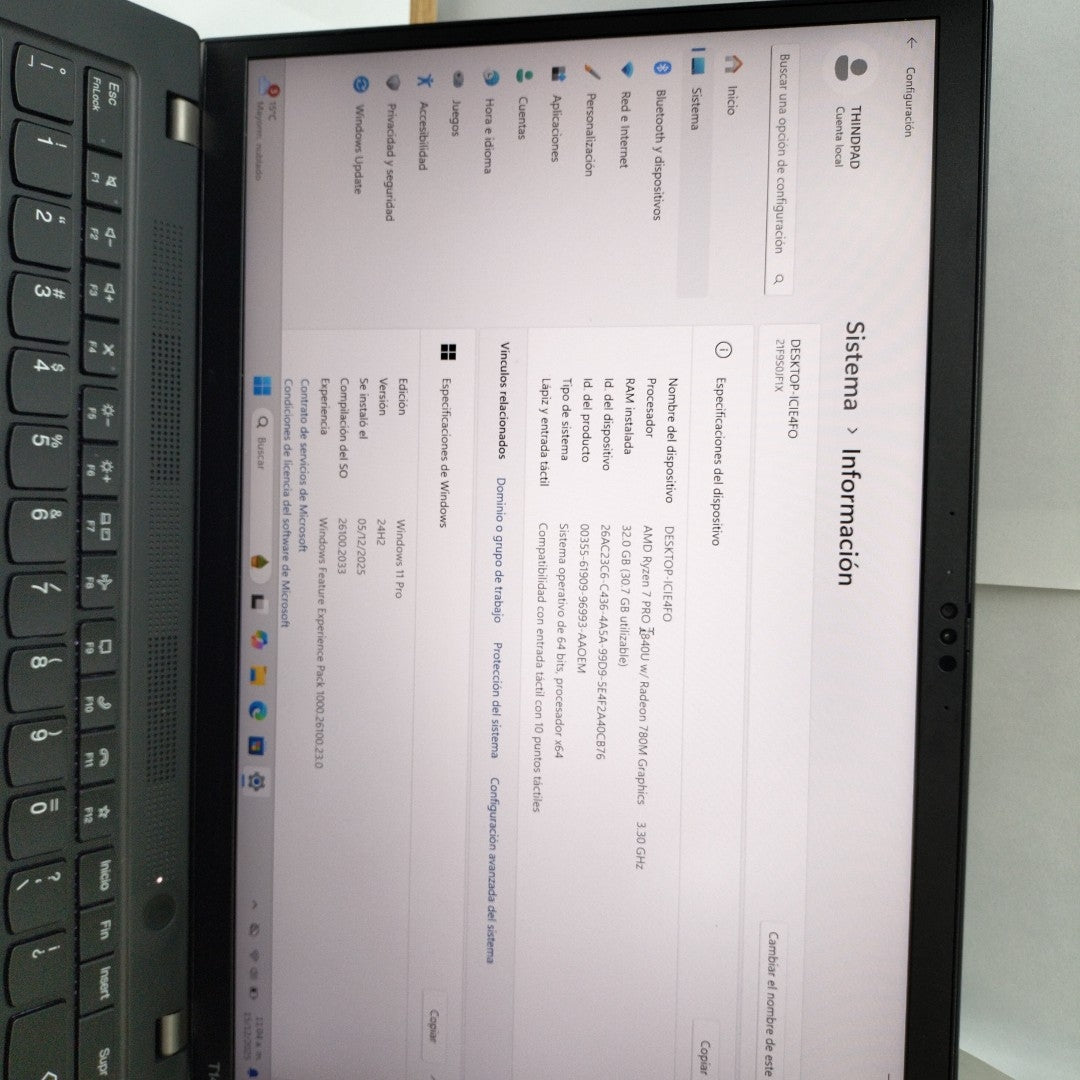 LAPTOP LENOVO THINKPAD T14S GEN 4 (2024) 512 GB SSD 32 GB RAM
