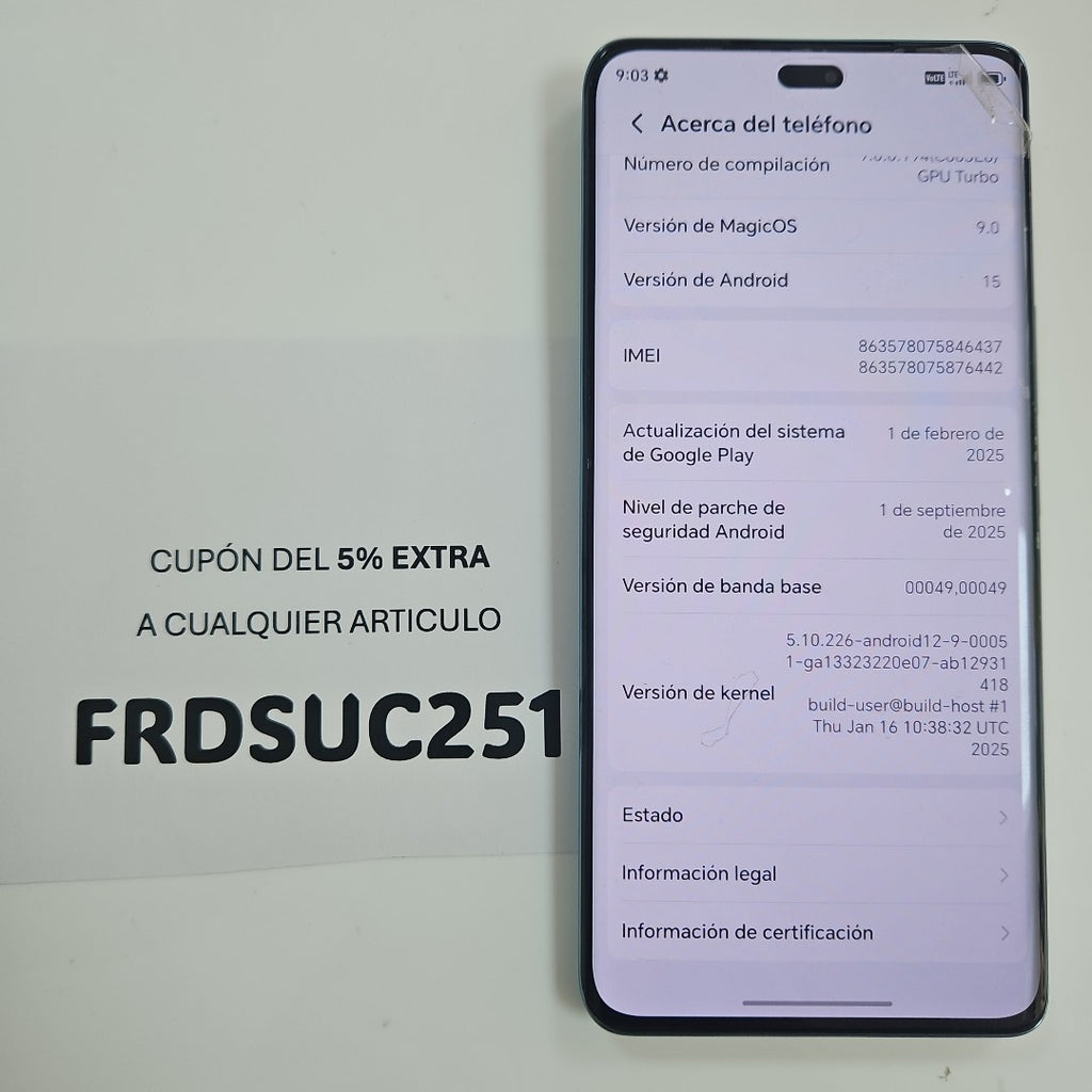 CELULAR HONOR MAGIC 7 LITE BRP-NX3 (2025) 512 GB 8 GB RAM (SEMINUEVO)