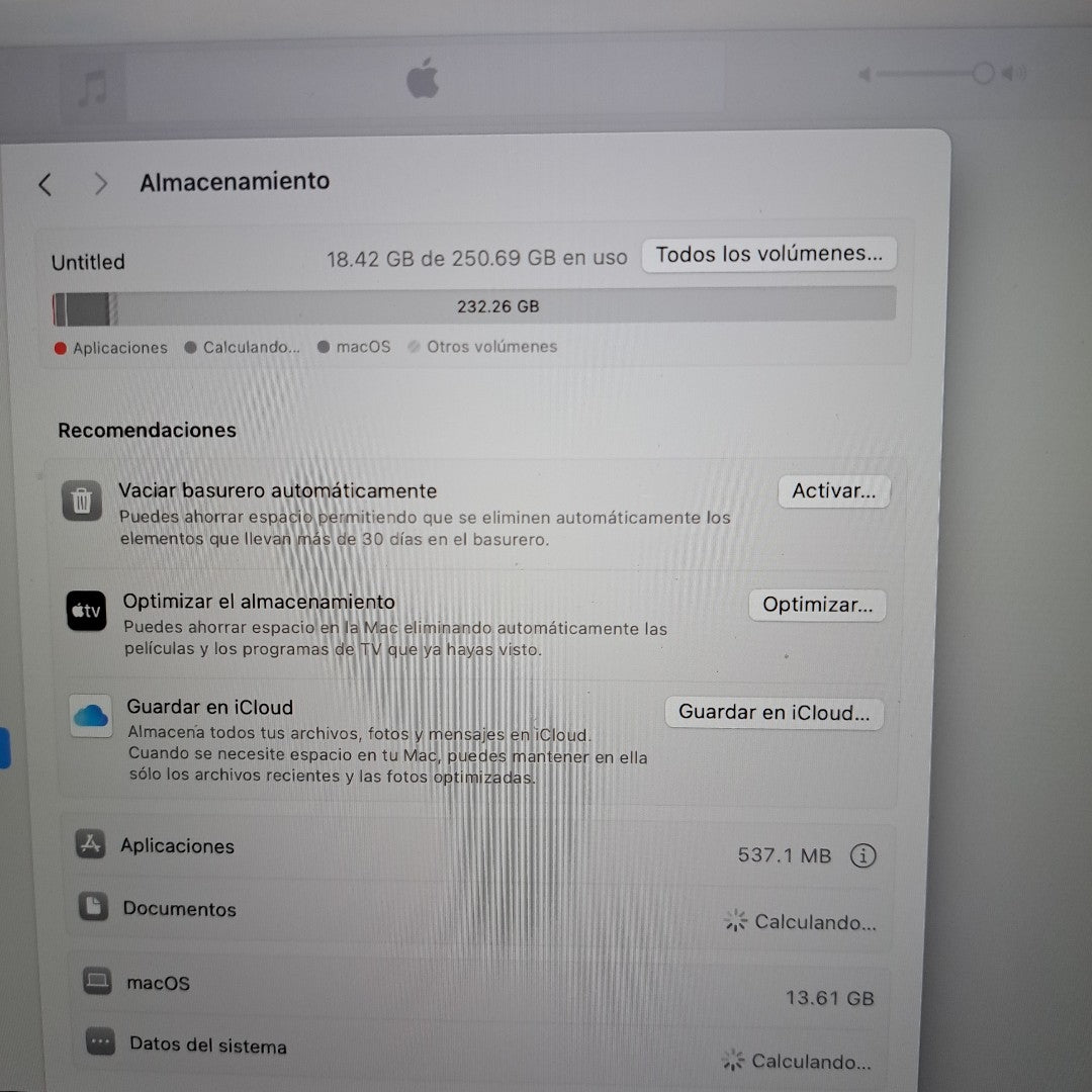 LAPTOP APPLE MACBOOK AIR 13" 2020 1.1 A2179 256 GB SSD 8 GB RAM (SEMINUEVO)