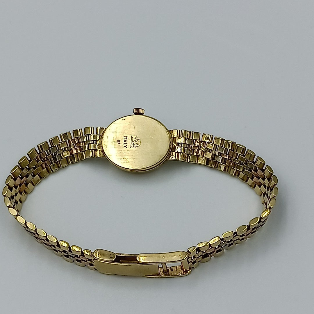 RELOJ CAJA Y PULSO ORO ORO, ORO COMBINADO 14 K 20.2 GRMS (SEMINUEVO)