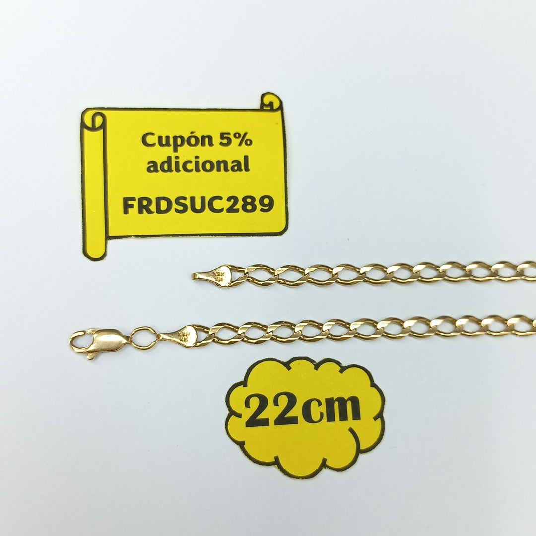 K1 7,20 GRMS 14 K ESPECIFICACIONES COMPLEMENTARIAS PULSERA TEJIDO CUBANO ORO DE (SEMINUEVO)