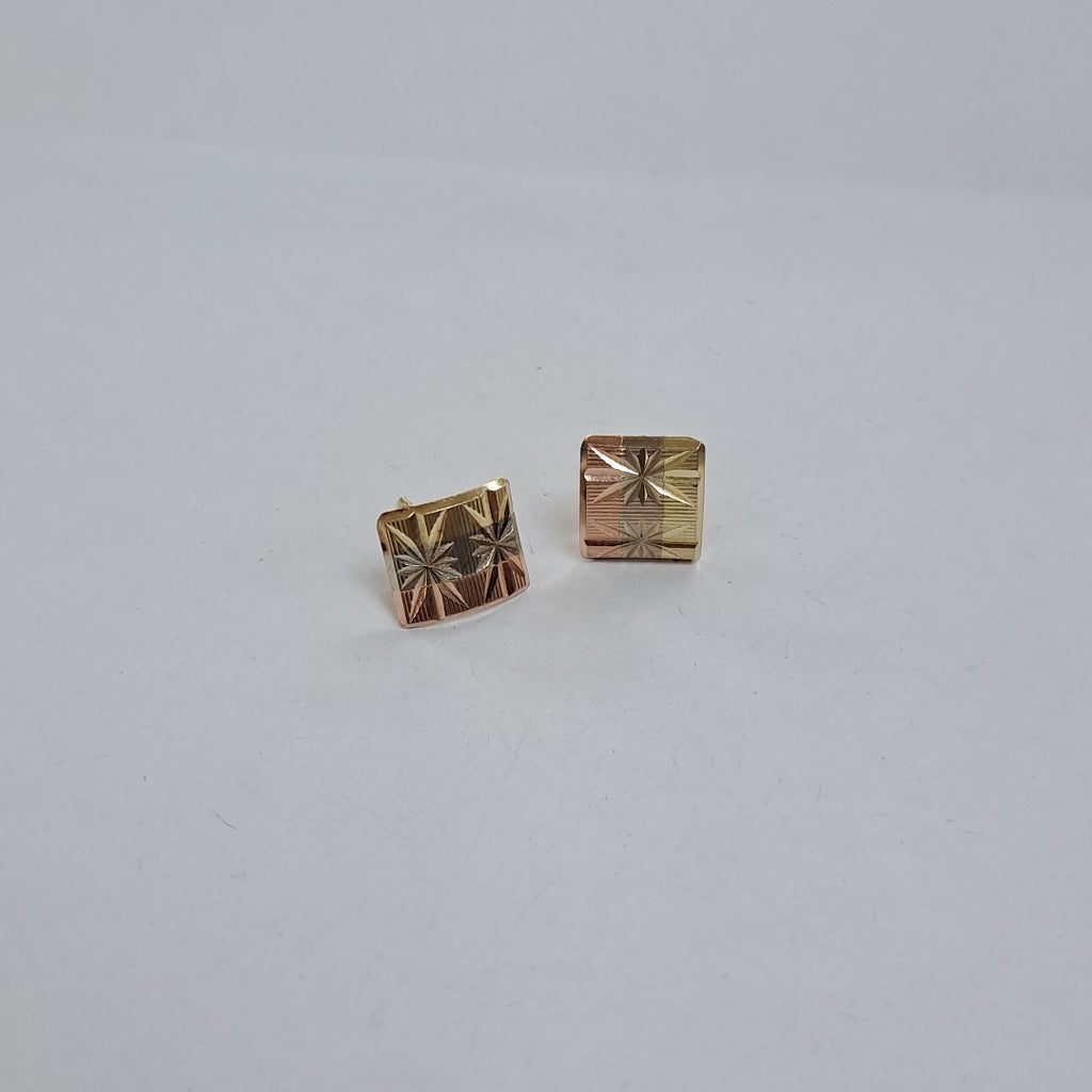ARETES PAR ORO COMBINADO 14 K 2,10 GRMS (SEMINUEVO)