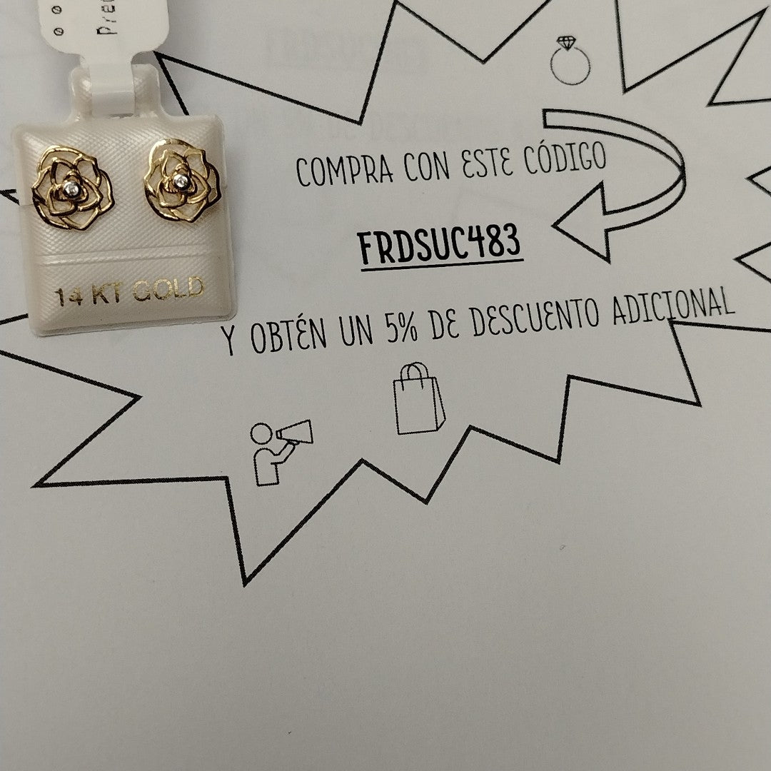 BROQUELES ORO 14K 1.5 (NUEVO)