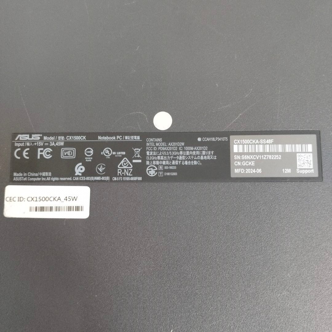 LAPTOP ASUS CHOMEBOOK CX1500CKA-SS48F (2024) 128 GB SSD 4 GB RAM (SEMINUEVO)