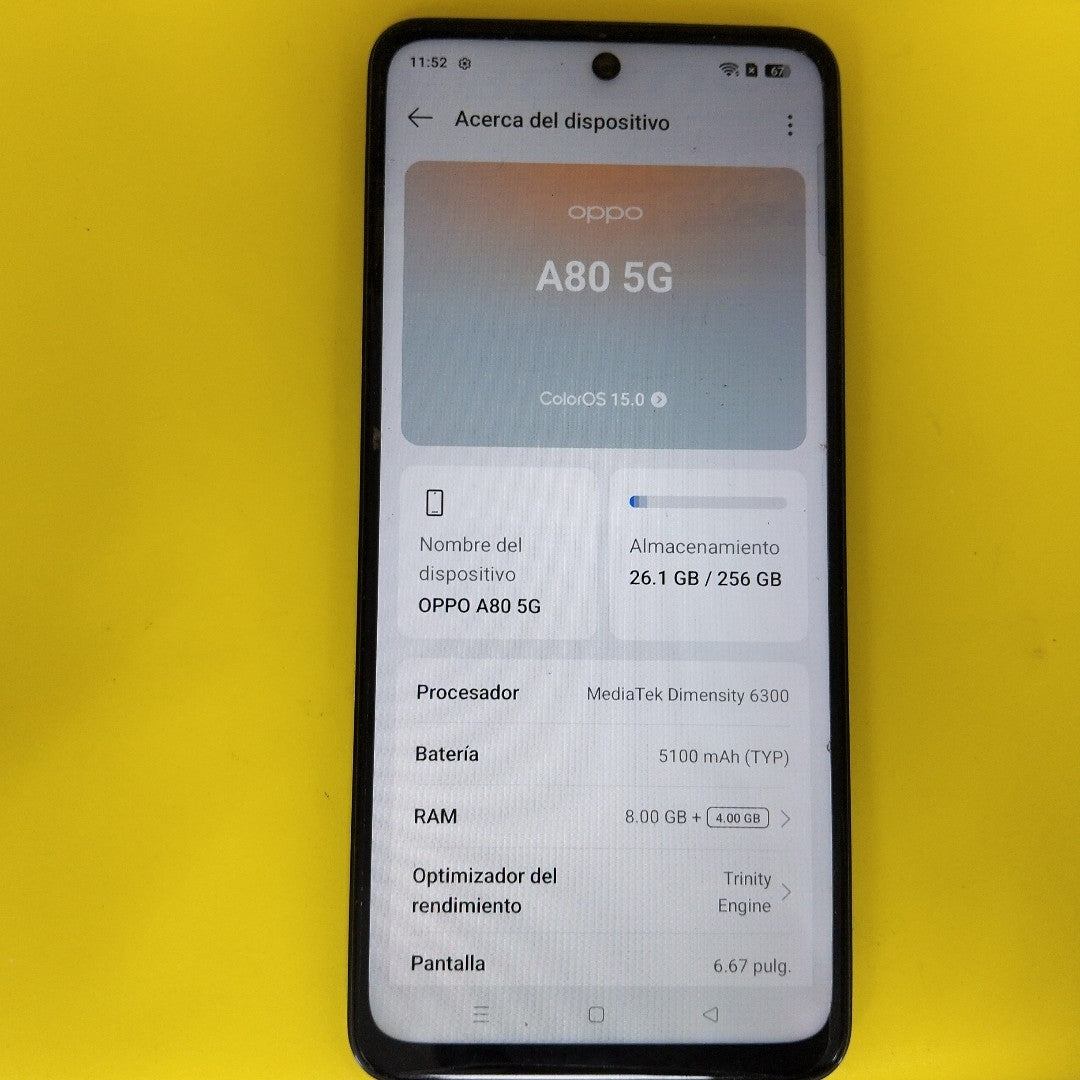 CELULAR OPPO  A80 5G CPH2639 (2024) 256 GB 8 GB RAM (SEMINUEVO)