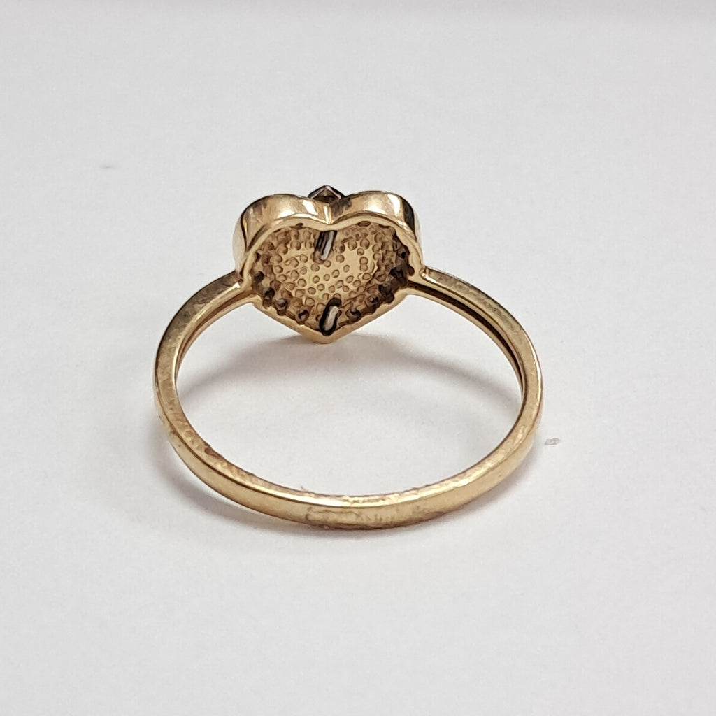 K1 2,30 GRMS 14 K ESPECIFICACIONES COMPLEMENTARIAS ANILLITO CORAZON C/CRUZ (SEMINUEVO)