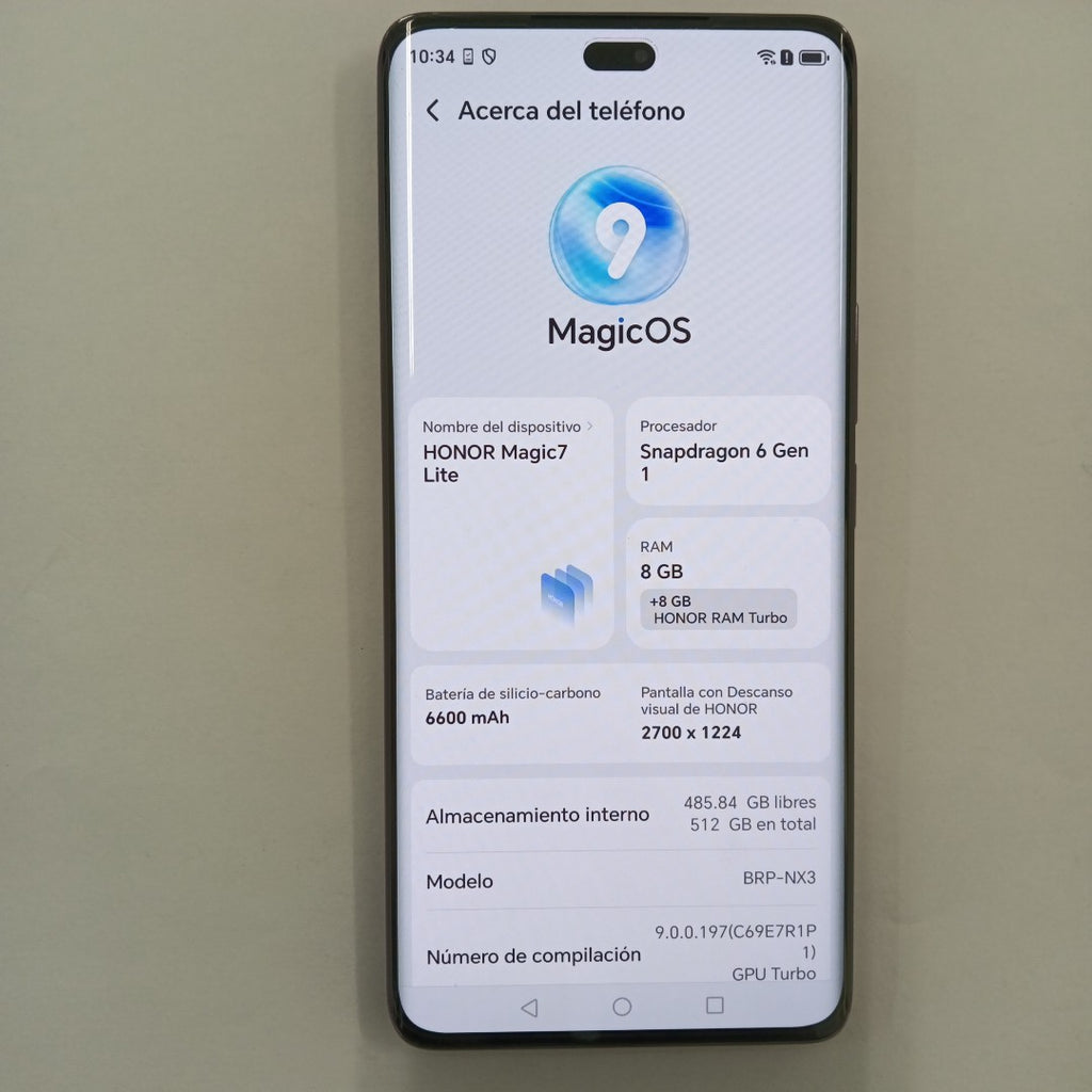CELULAR HONOR MAGIC 7 LITE BRP-NX3 (2025) 512 GB 8 GB RAM (SEMINUEVO)