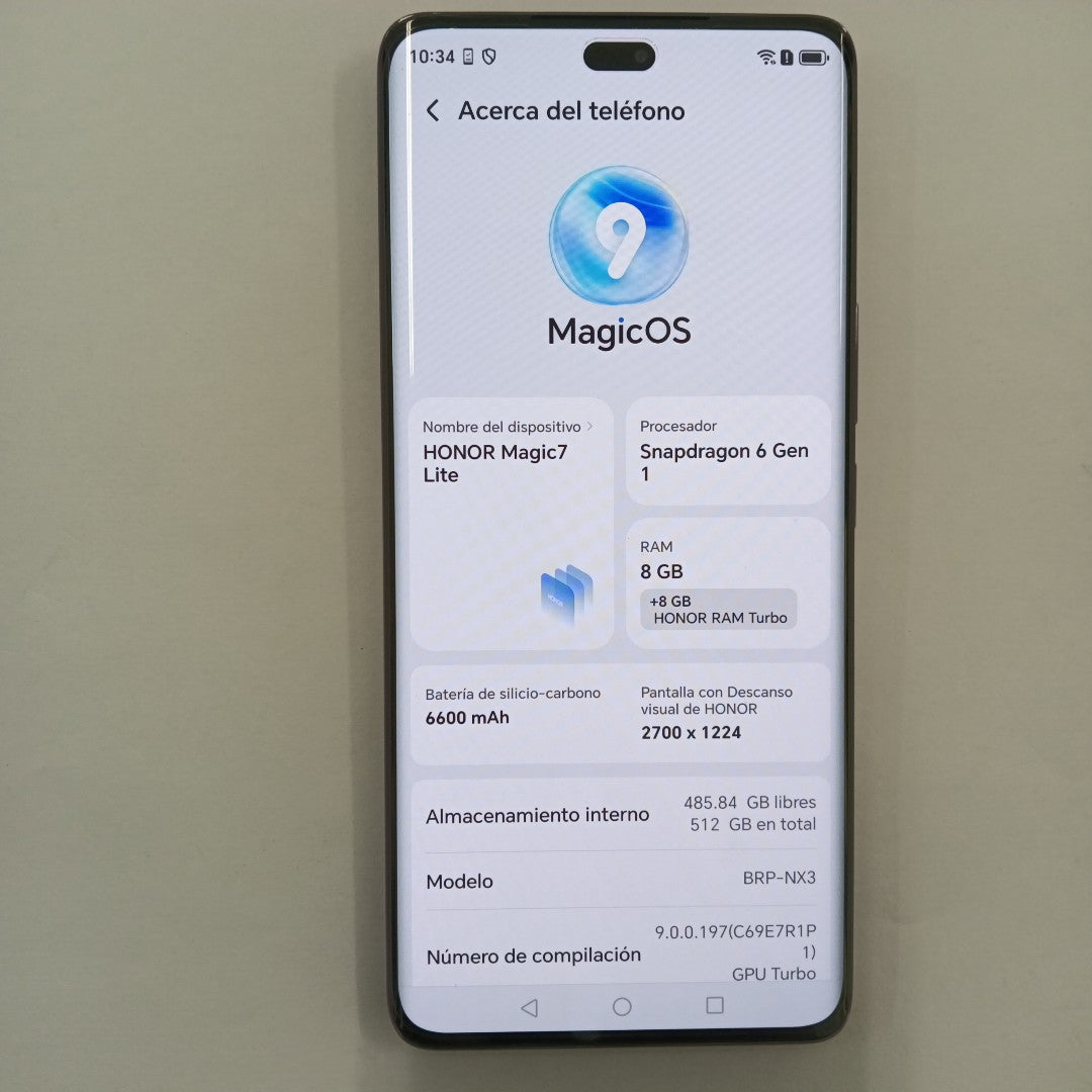 CELULAR HONOR MAGIC 7 LITE BRP-NX3 (2025) 512 GB 8 GB RAM (SEMINUEVO)