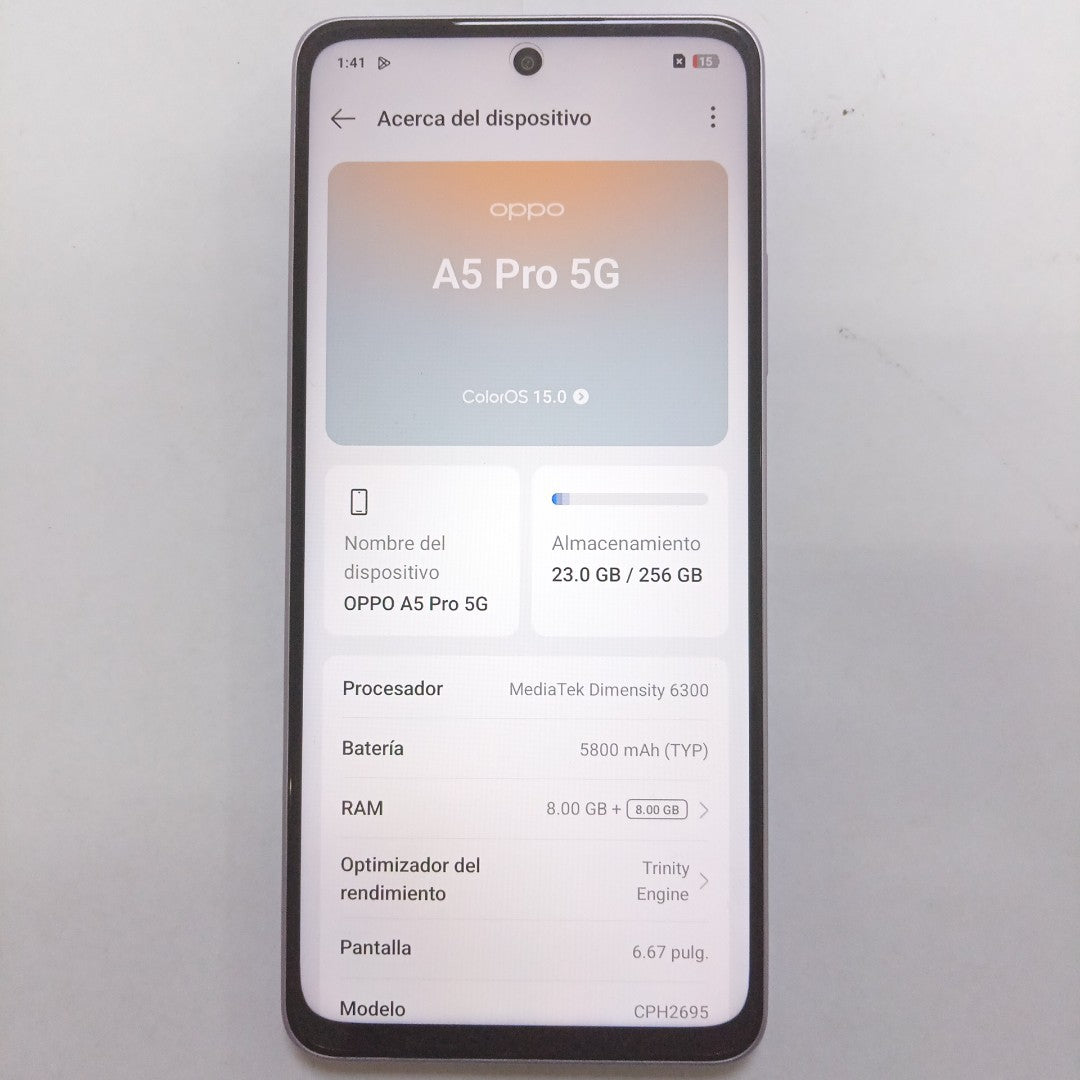 CELULAR OPPO  A5 PRO 5G CPH2695 (2025) 256 GB 8 GB RAM (SEMINUEVO)