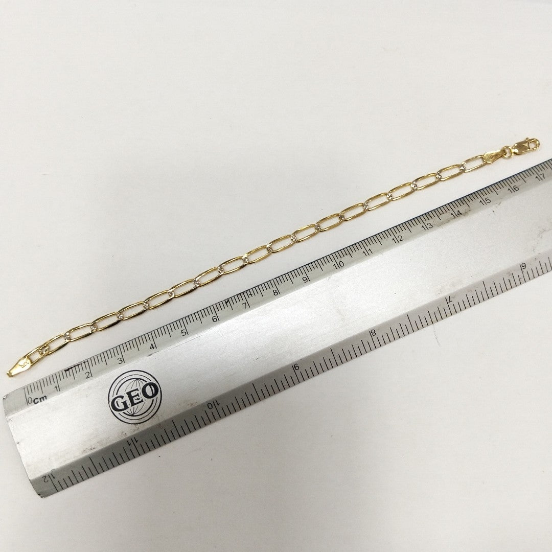 PULSERA TEJIDO ESLABONES 3.9G 18 CM 14K (NUEVO)