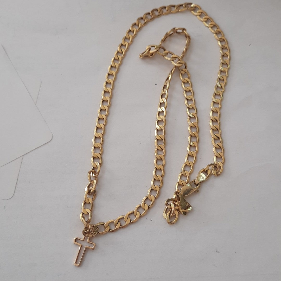 CADENA, CRUZ ORO 14 K 8.9 GRMS (SEMINUEVO)