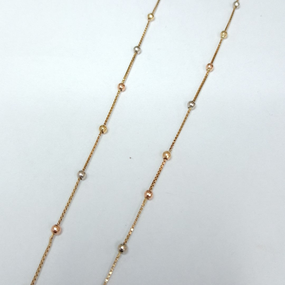 K1 4,20 GRMS 14 K ESPECIFICACIONES COMPLEMENTARIAS GARGANTILLA MTVO ESFERAS ORO (SEMINUEVO)