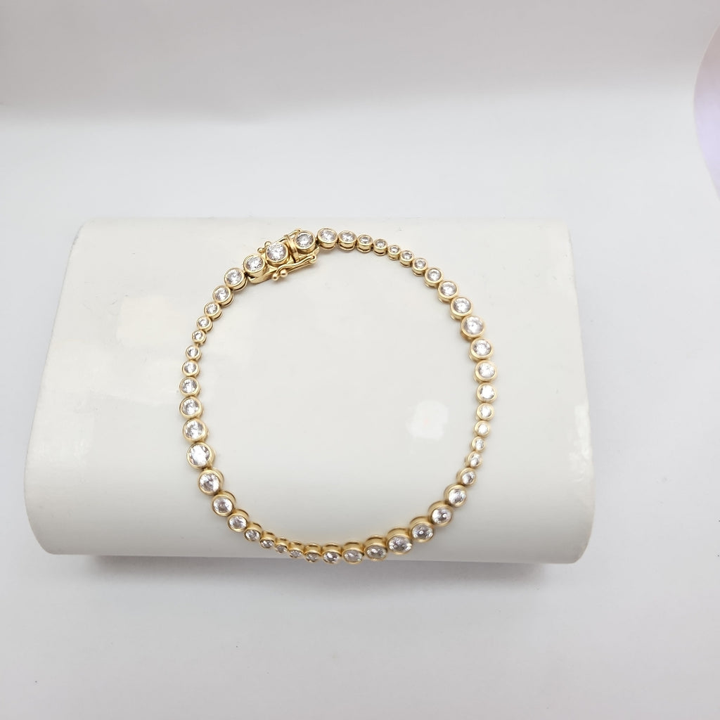 K1 10,10 GRMS 14 K ESPECIFICACIONES COMPLEMENTARIAS PULSERA CON CIRCONIAS TJ E (SEMINUEVO)