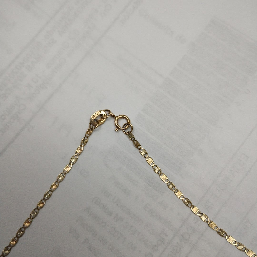 CADENA, MEDALLA RELIGIOSA ORO COMBINADO 10 K 2.3 GRMS (SEMINUEVO)