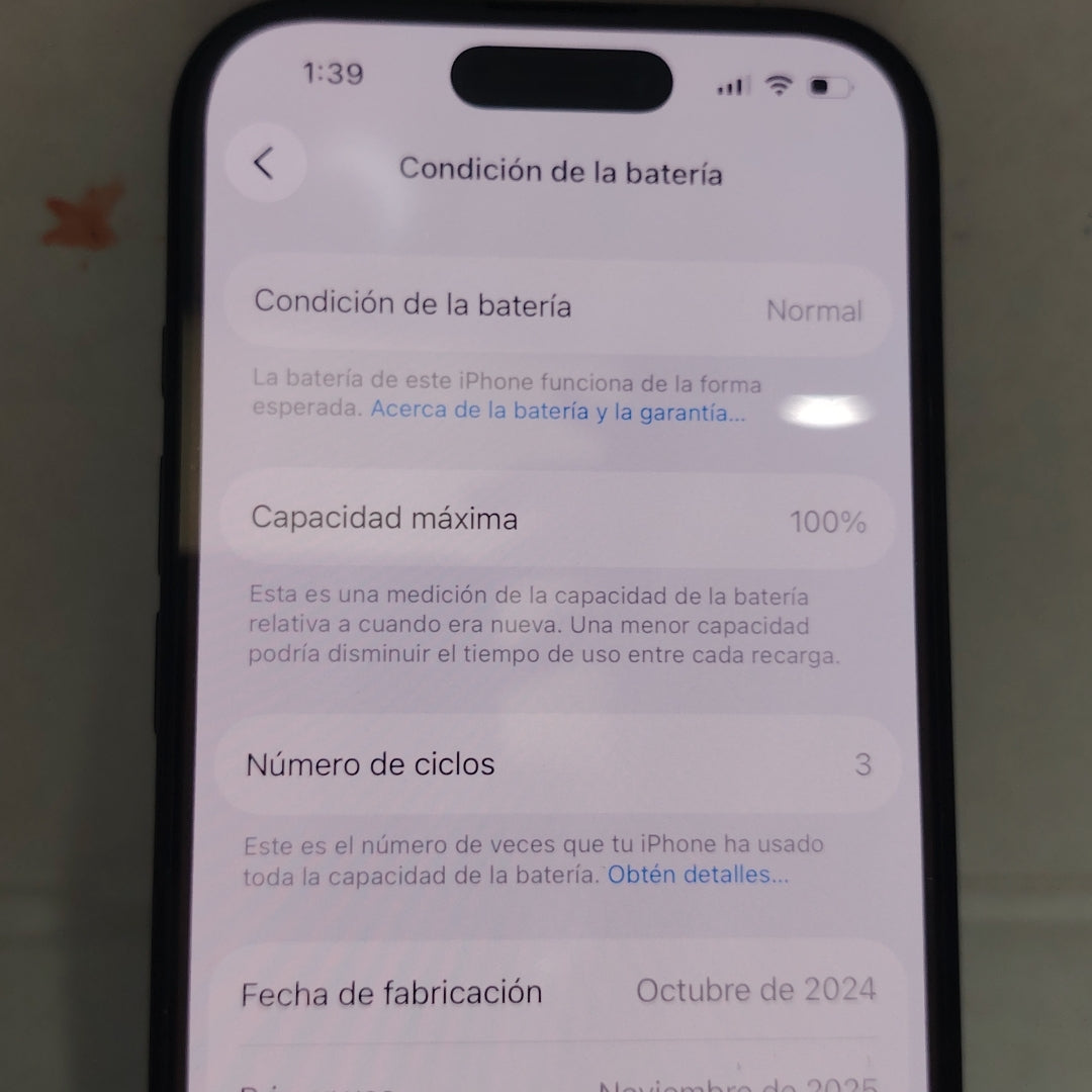 CELULAR APPLE IPHONE 16 PRO A3292 (2024) 128 GB 8 GB RAM (SEMINUEVO)