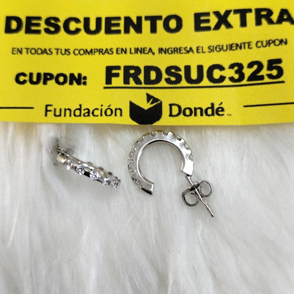 ARETES PAR ORO, ORO BLANCO 14 K 2 GRMS (SEMINUEVO)