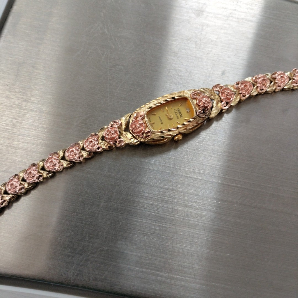 RELOJ CAJA ACERO PULSO ORO ORO 14 K 17.9 GRMS (SEMINUEVO)