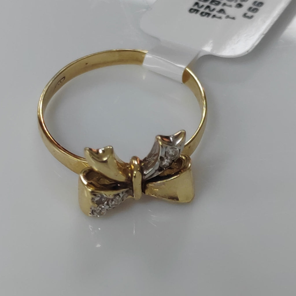 K1 2,30 GRMS 14 K ESPECIFICACIONES COMPLEMENTARIAS ANILLITO MOTIVO LAZO CON CIRC (SEMINUEVO)