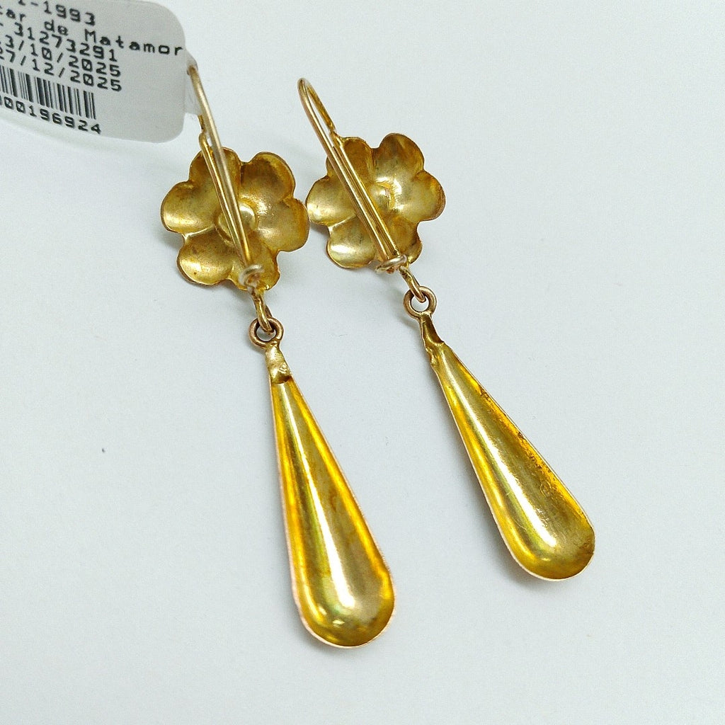 K1 3,00 GRMS 10 K ESPECIFICACIONES COMPLEMENTARIAS PAR DE ARETES DISEÑO GOTA REL (SEMINUEVO)