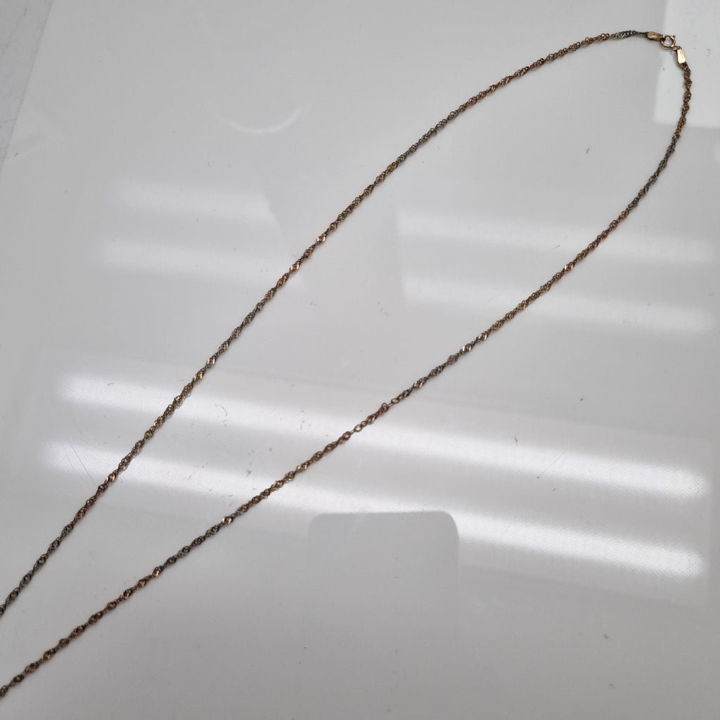 K1 2,60 GRMS 10 K ESPECIFICACIONES COMPLEMENTARIAS CADENA TORZAL, 2 TONOS BROCHE (SEMINUEVO)