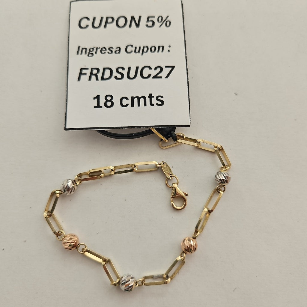 PULSERA ORO, ORO COMBINADO 10 K 3.6 GRMS (SEMINUEVO)