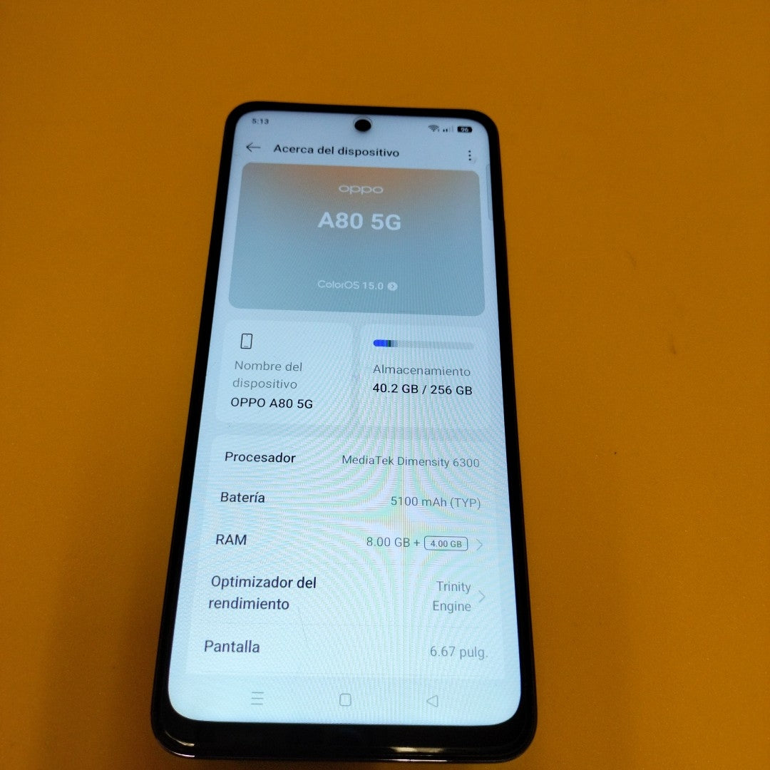CELULAR OPPO  A80 5G CPH2639 (2024) 256 GB 8 GB RAM (SEMINUEVO)