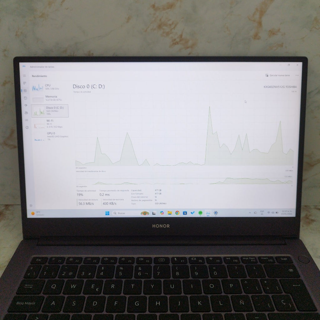 LAPTOP HONOR MAGICBOOK X14 NBR-WAH9 (2022) 512 GB SSD 8 GB RAM (SEMINUEVO)