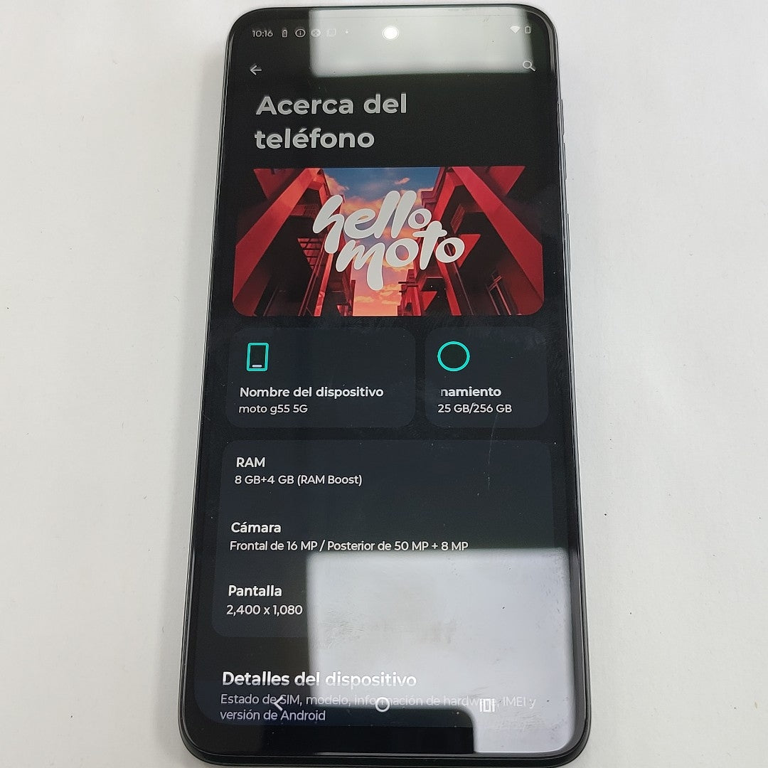CELULAR MOTOROLA MOTO G55 5G XT2435-1(2024) 256 GB 8 GB RAM (SEMINUEVO)