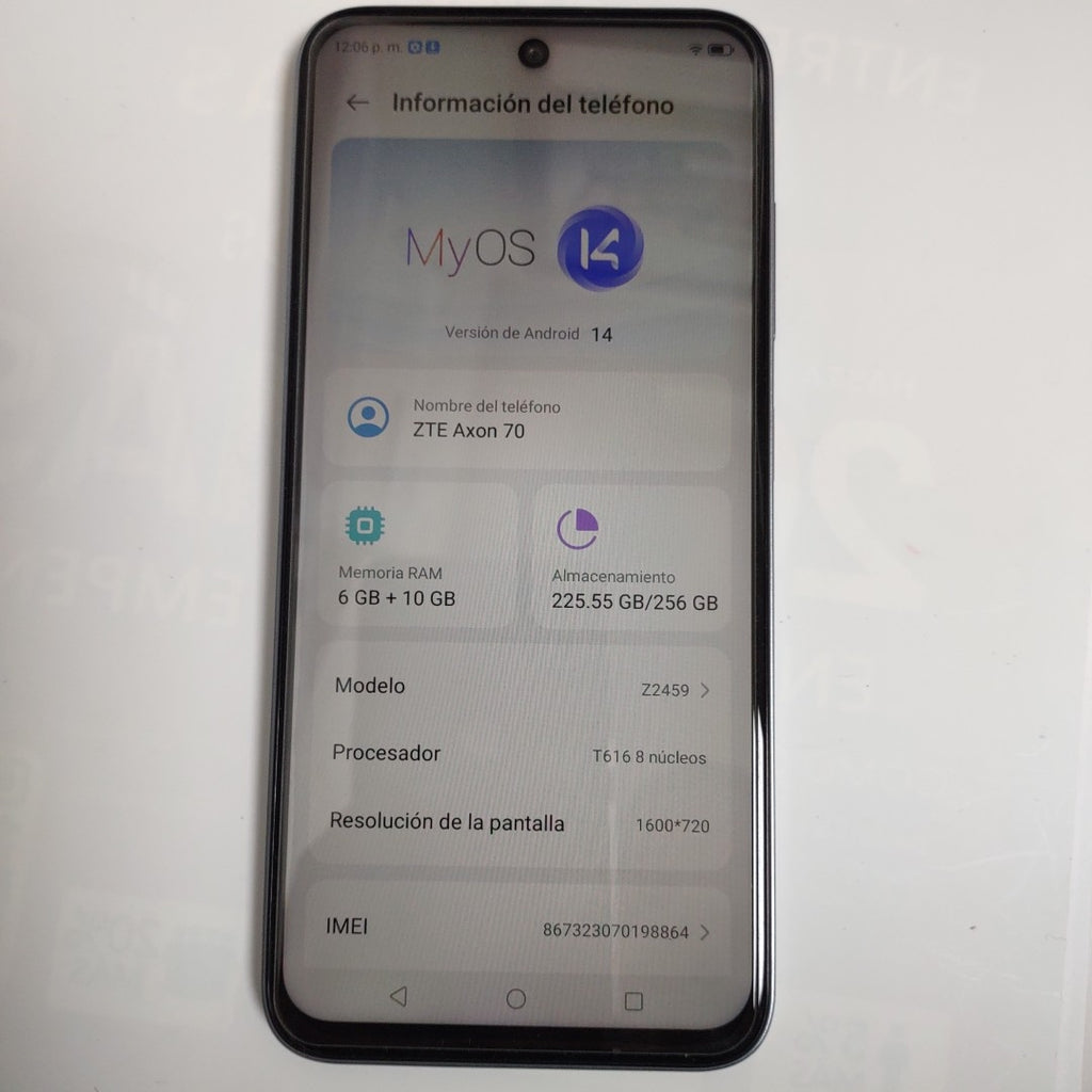 CELULAR ZTE AXON 70 Z2459 256 GB 6 GB RAM (SEMINUEVO)