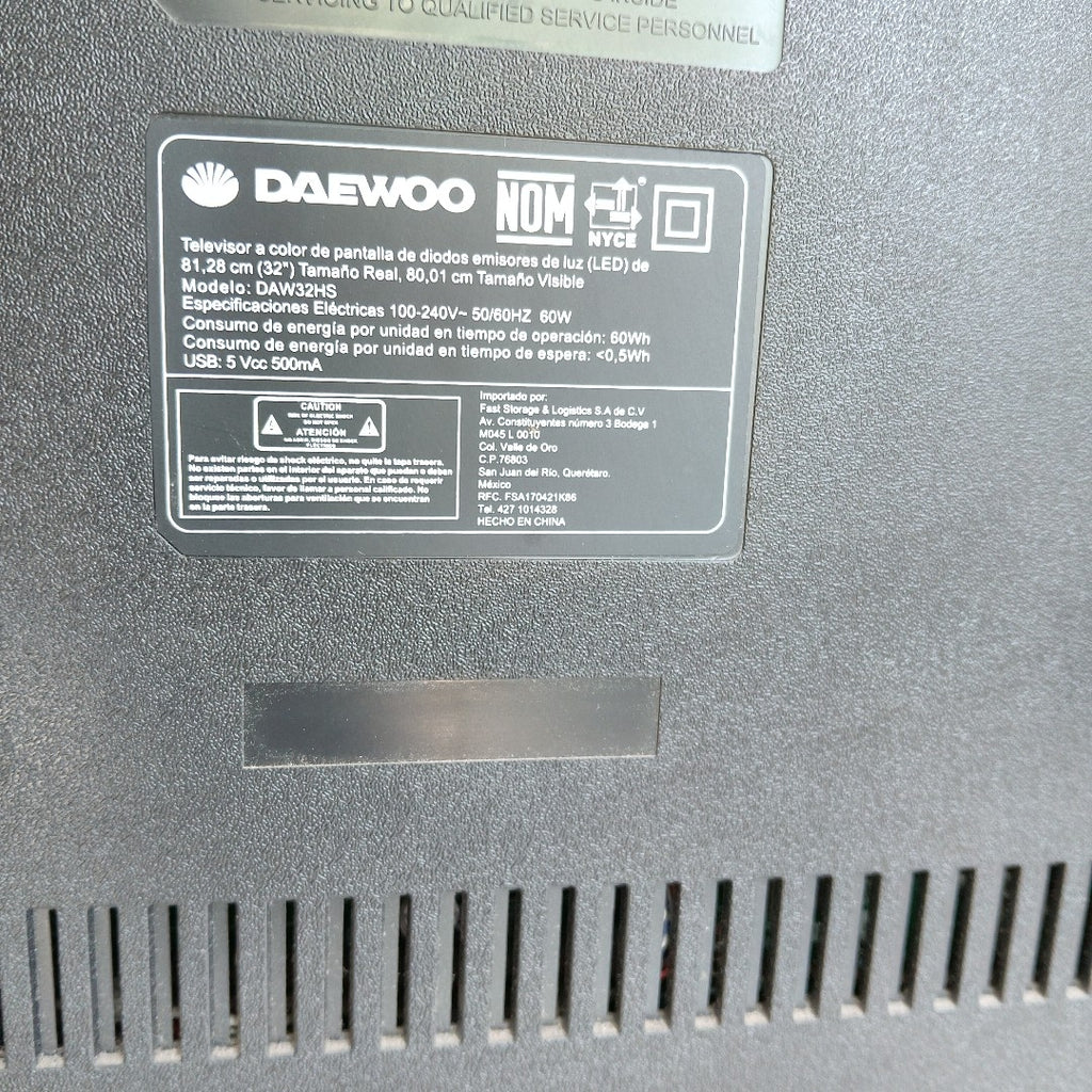 PANTALLA DAEWOO DAW32HS (2022) 32" LED HD (SEMINUEVO)