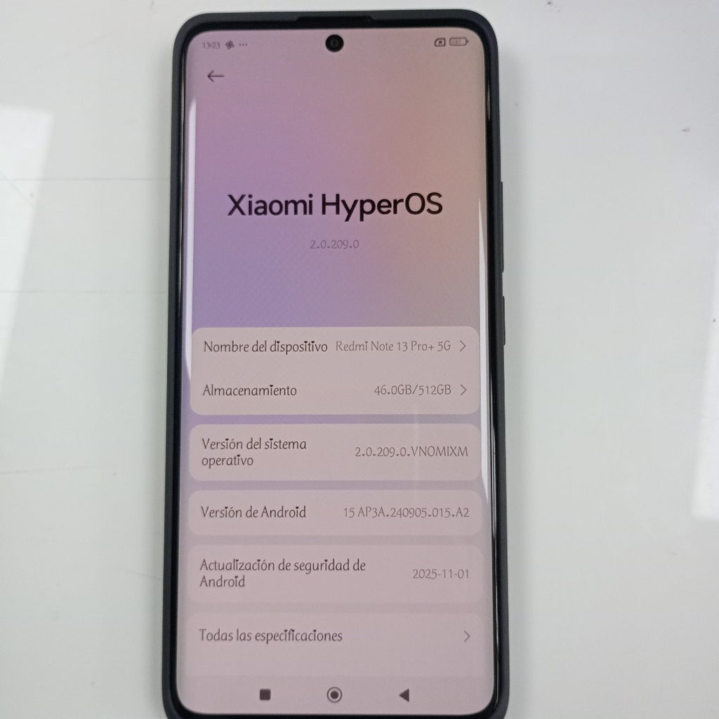 CELULAR XIAOMI REDMI NOTE 13 PRO+ 5G 23090RA98G (2023) 512 GB 12 GB RAM (SEMINUEVO)