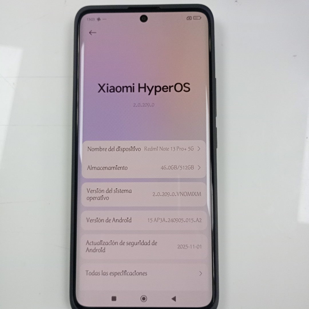 CELULAR XIAOMI REDMI NOTE 13 PRO+ 5G 23090RA98G (2023) 512 GB 12 GB RAM (SEMINUEVO)
