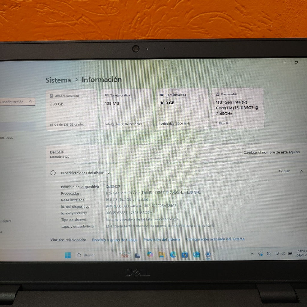 LAPTOP DELL LATITUDE 3420 (2022) 256 GB SSD 16 GB RAM (SEMINUEVO)