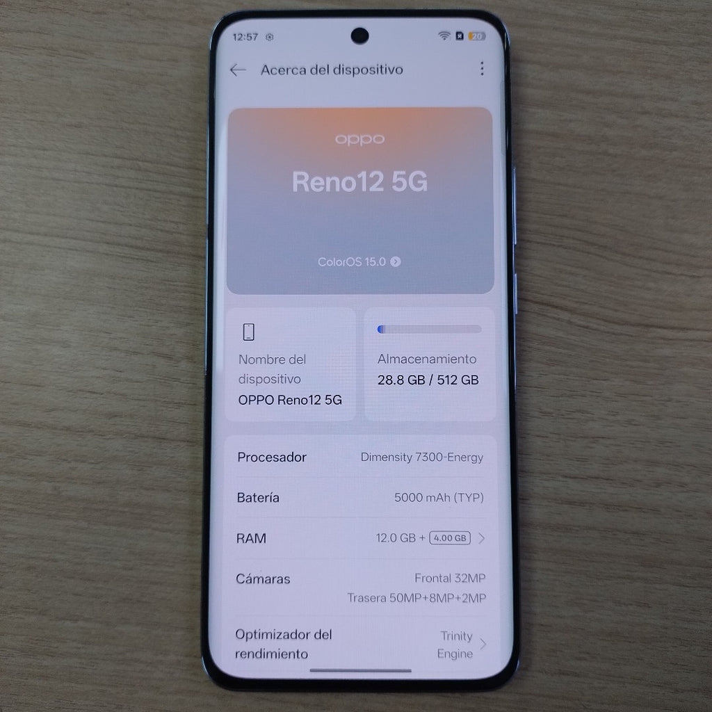 CELULAR OPPO   RENO12 5G CPH2625 (2024) 512 GB 12 GB RAM (SEMINUEVO)
