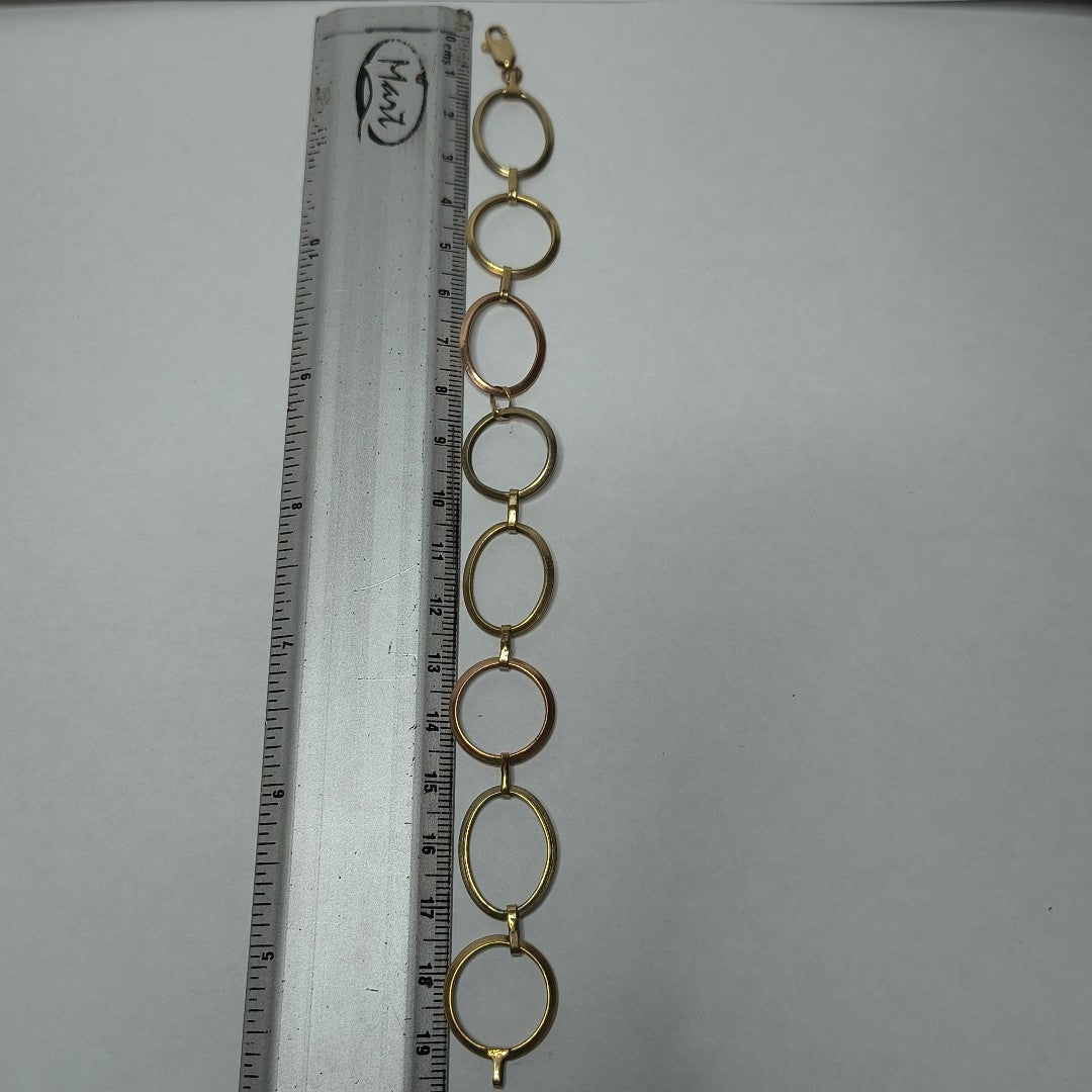 PULSERA ORO COMBINADO 10 K 7.3 GRMS (SEMINUEVO)