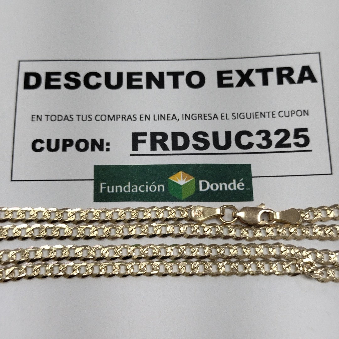 CADENA BARBADA DIAMANTADA 11.21GR 55 CM CM (NUEVO)