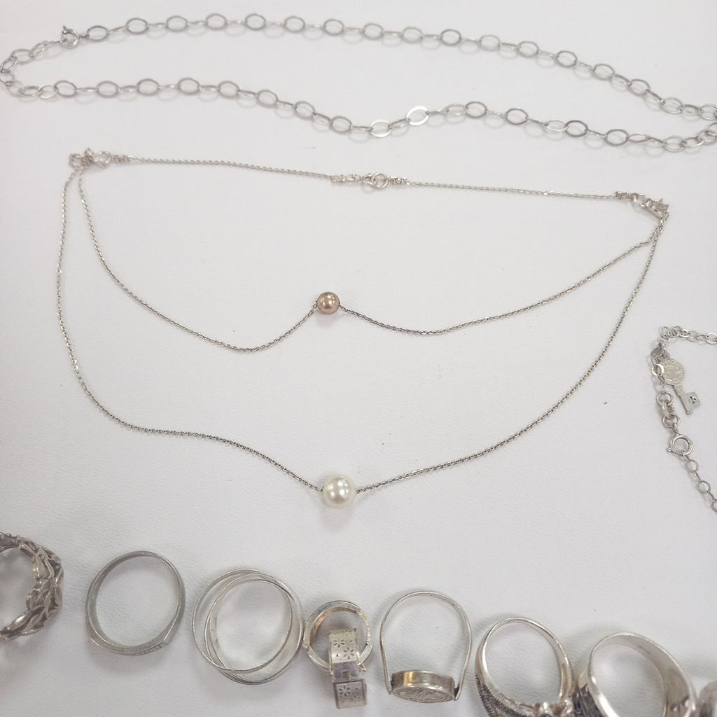 ANILLITO, CADENA, PULSERA PLATA 130.7 GRMS (SEMINUEVO)