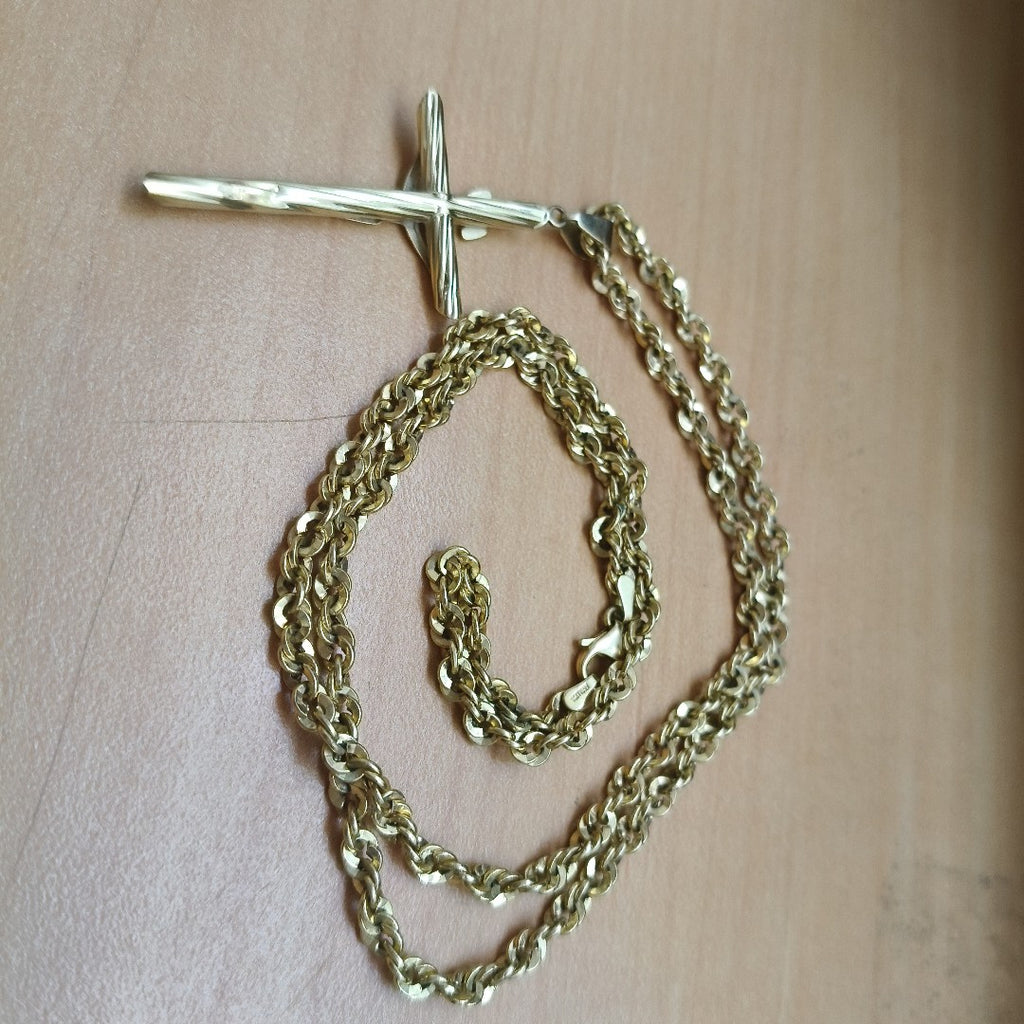 CADENA, CRUCIFIJO ORO 14 K 7.6 GRMS (SEMINUEVO)