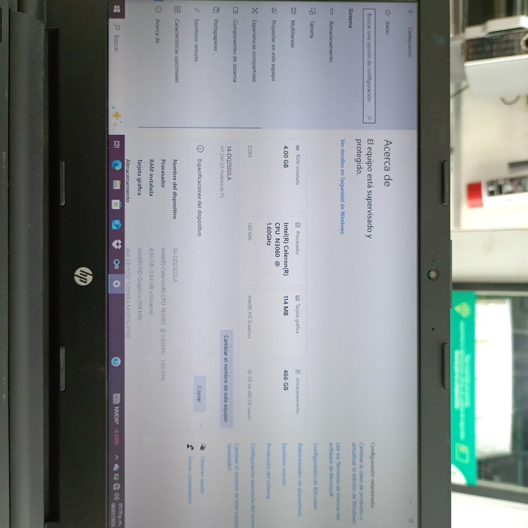 LAPTOP OTRAS MARCAS OTROS MODELOS 4GB A 7.9GB RAM, 321GB A 500GB DD  MEMORIA RAM 4GB A 7.9GB DISCO DURO 321GB A 500GB (SEMINUEVO)