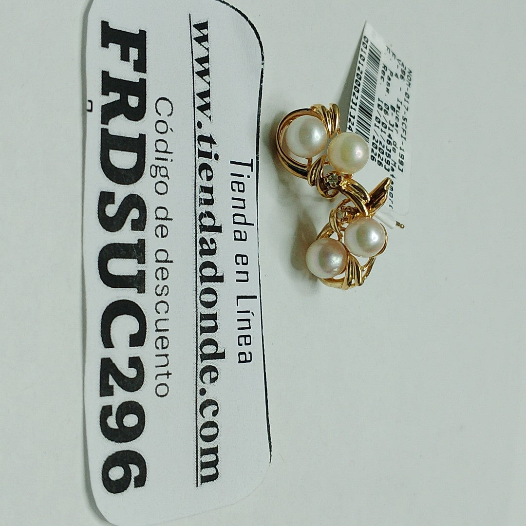 K1 4,20 GRMS 14 K ESPECIFICACIONES COMPLEMENTARIAS PAR DE BROQUELES CON PIEDRA P (SEMINUEVO)