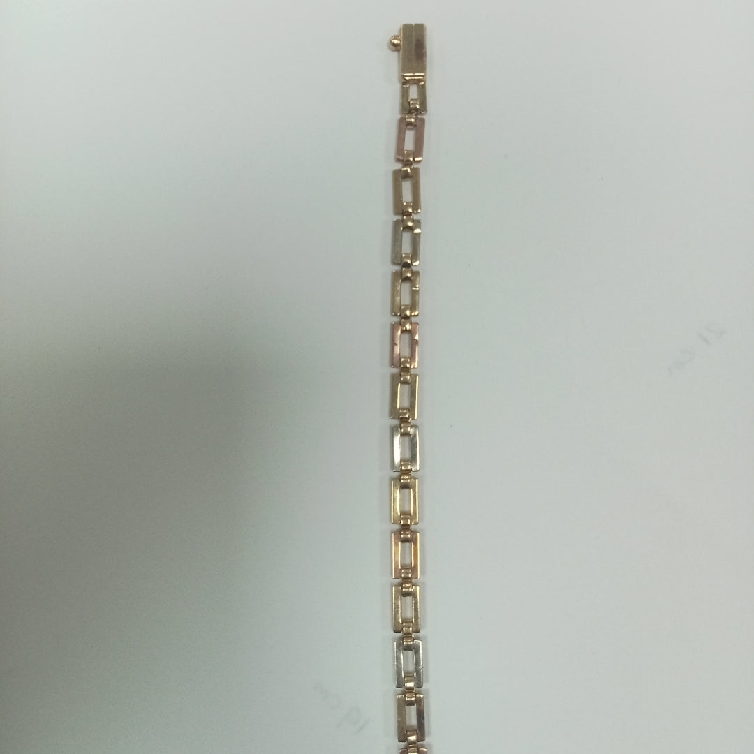 PULSERA ORO COMBINADO 14 K 10,20 GRMS (SEMINUEVO)
