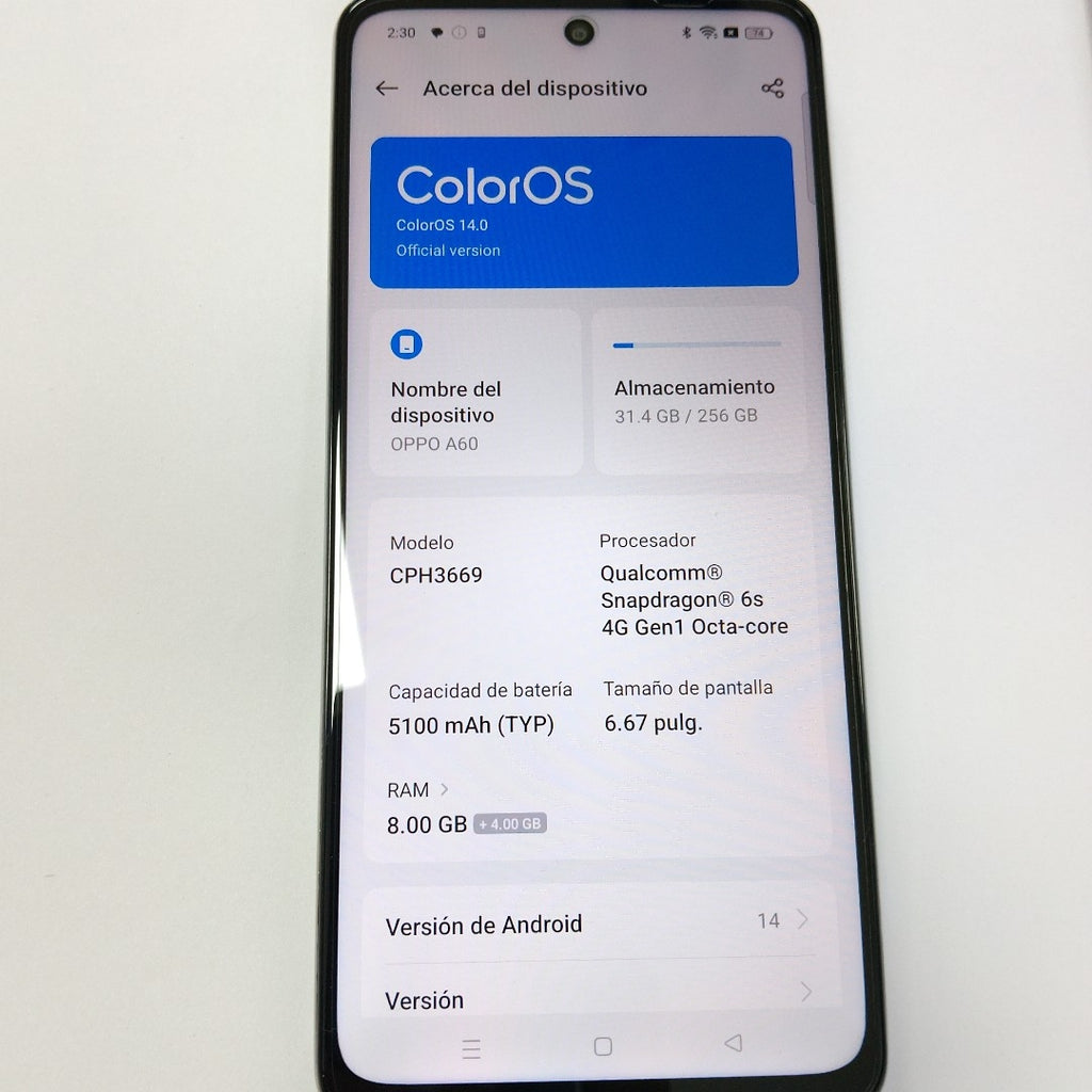 CELULAR OPPO  A60 CPH3669 256 GB 8 GB RAM (SEMINUEVO)