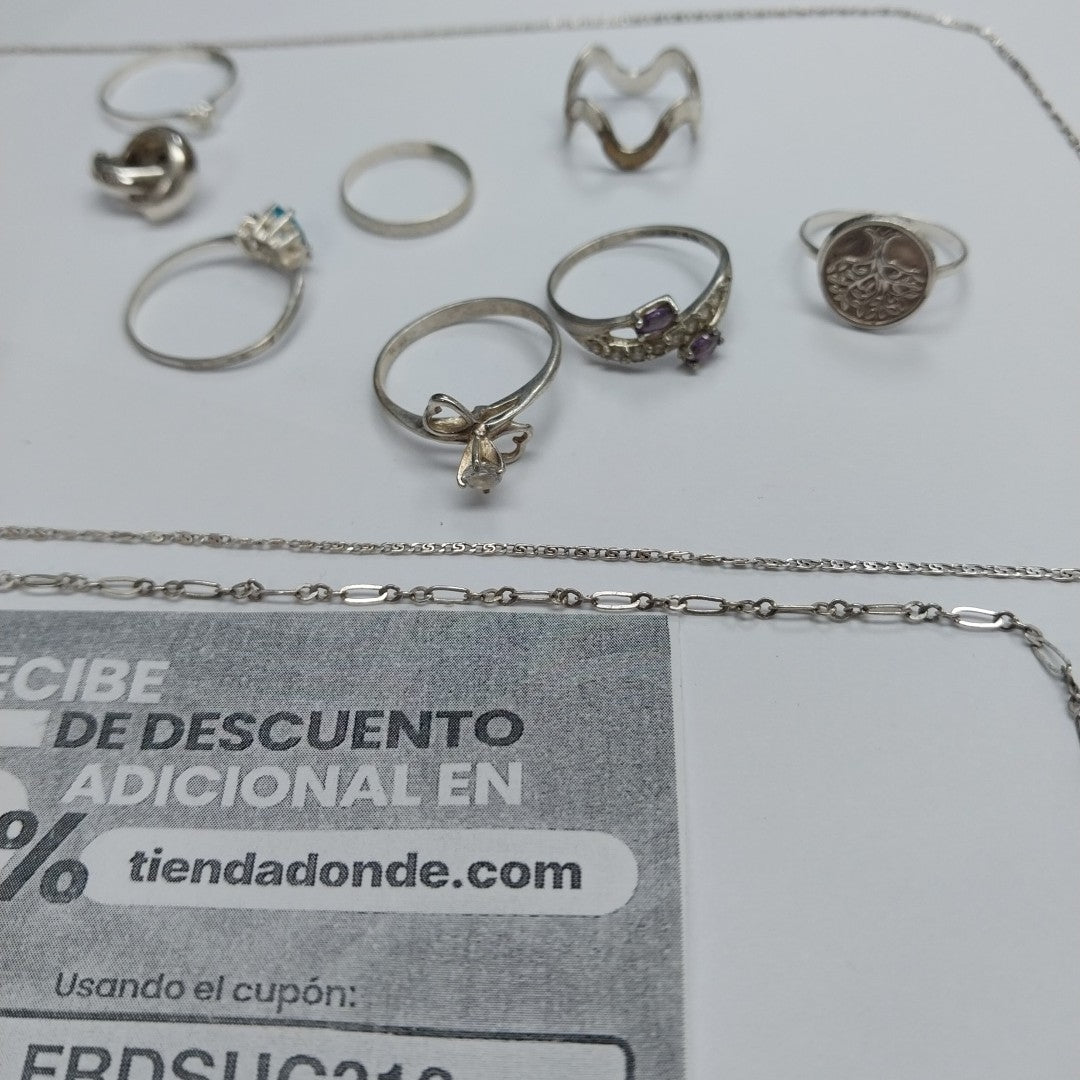 ANILLITO, ARRACADAS PAR, CADENA PLATA 15.3 GRMS (SEMINUEVO)